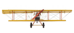 8" Yellow Red And Gray Metal Hand Painted AirPlane - Homeroots