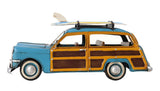 6" Blue And Yellow Metal Hand Painted Decorative Car - Homeroots