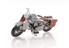 6" Grey Metal Hand Painted Decorative Motorcycle - Homeroots
