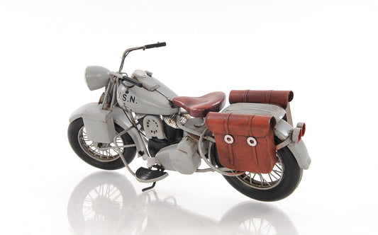 6" Grey Metal Hand Painted Decorative Motorcycle - Homeroots
