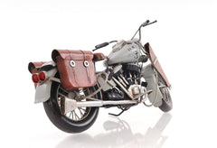6" Grey Metal Hand Painted Decorative Motorcycle - Homeroots