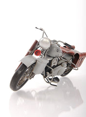 6" Grey Metal Hand Painted Decorative Motorcycle - Homeroots