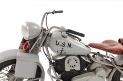 6" Grey Metal Hand Painted Decorative Motorcycle - Homeroots