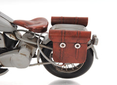 6" Grey Metal Hand Painted Decorative Motorcycle - Homeroots