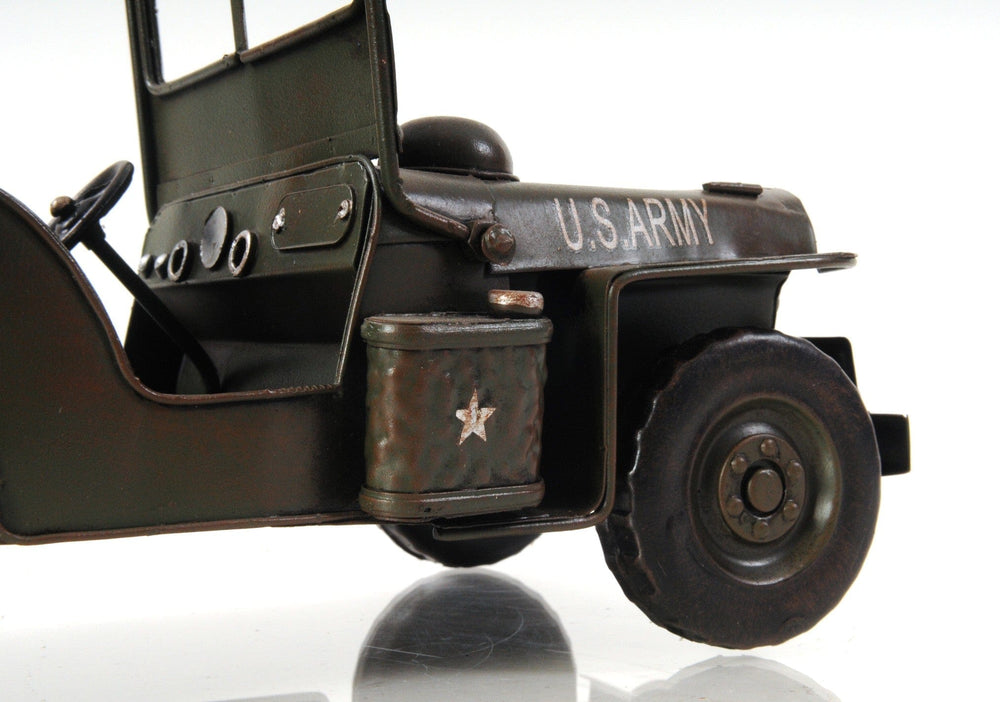 6" Army Green Metal Hand Painted Decorative Truck - Homeroots - Flyclothing LLC