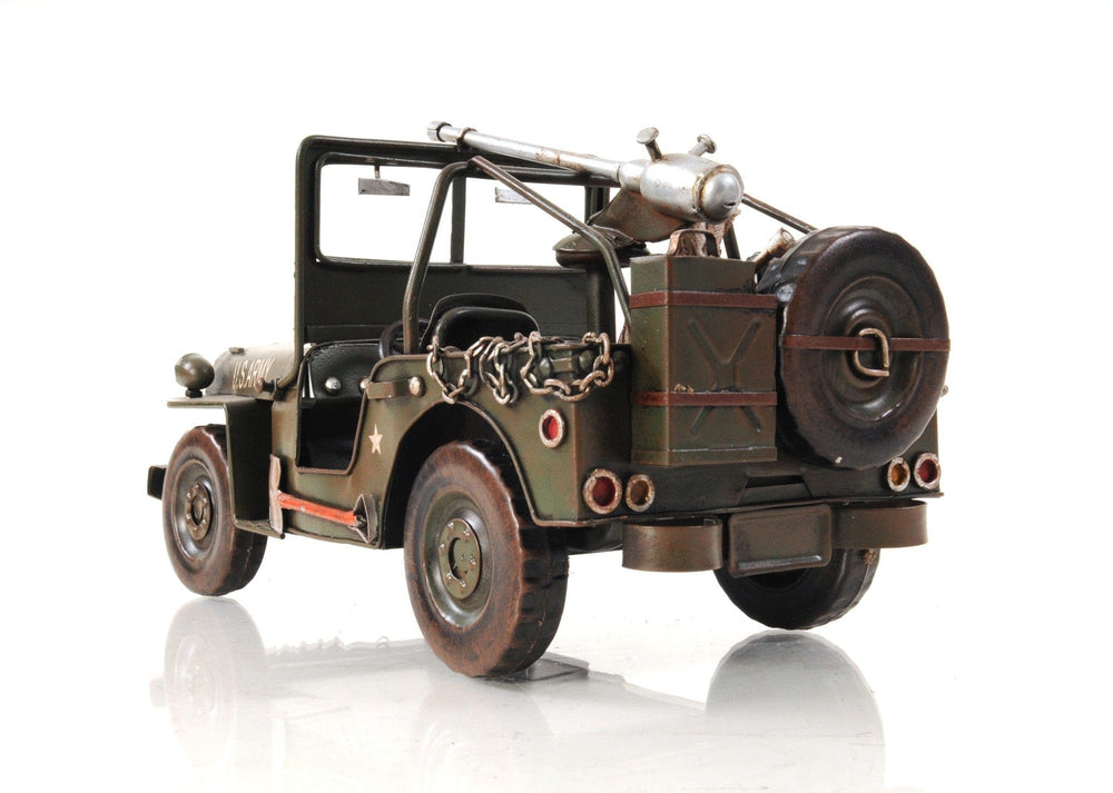 6" Army Green Metal Hand Painted Decorative Truck - Homeroots - Flyclothing LLC