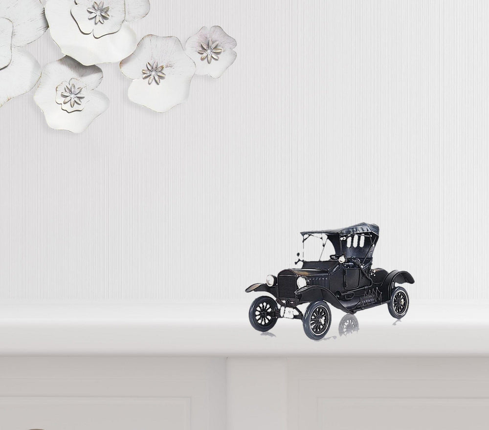 7" Black Metal Hand Painted Decorative Car - Homeroots - Flyclothing LLC