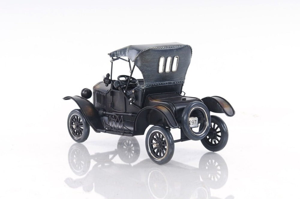 7" Black Metal Hand Painted Decorative Car - Homeroots - Flyclothing LLC