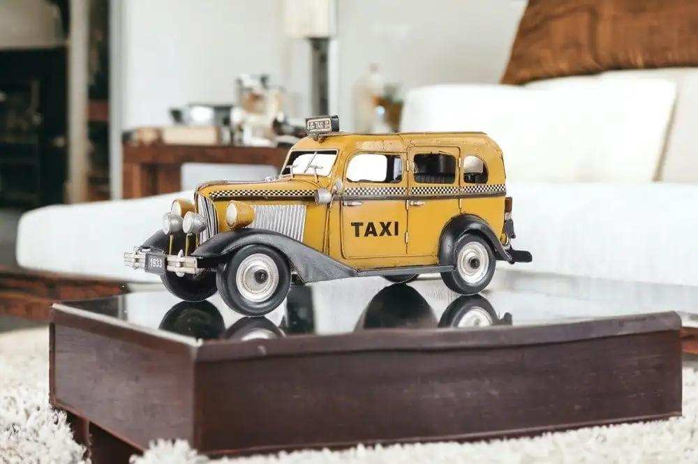c1933 Vintage Checker Taxi Cab Model Sculpture - Homeroots - Flyclothing LLC