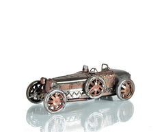 c1924 Bugatti Bronze and Silver Racecar Model Sculpture - Homeroots