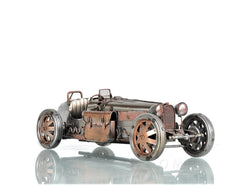 c1924 Bugatti Bronze and Silver Racecar Model Sculpture - Homeroots