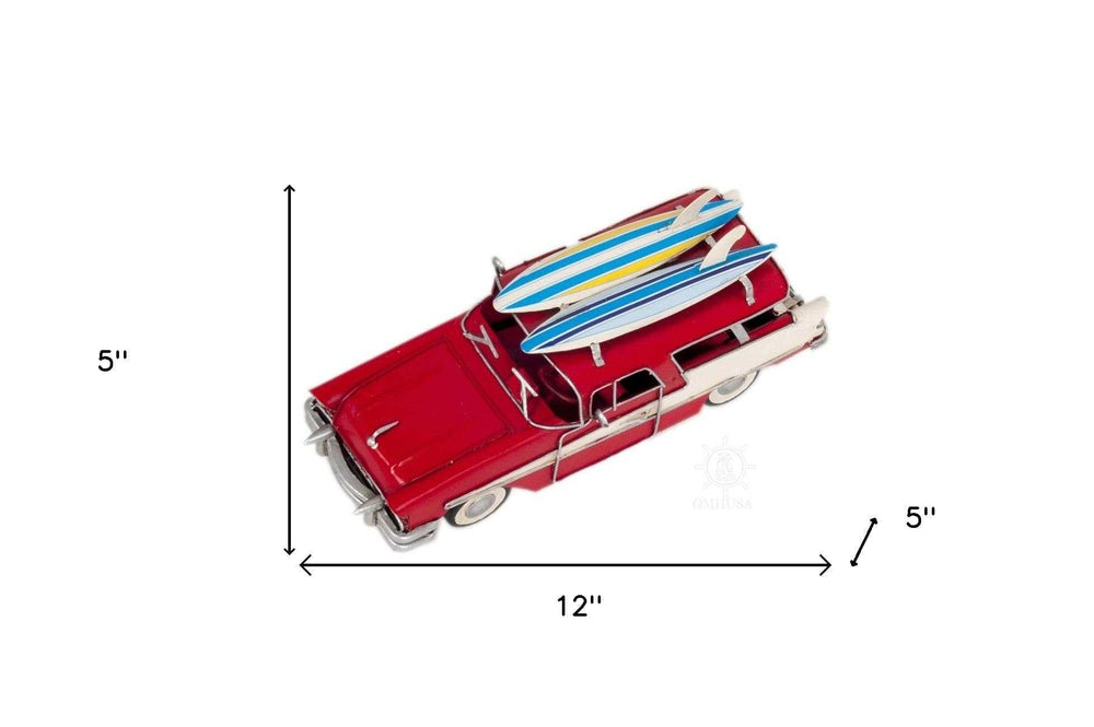 c1957 Red Ford Country Squire Station Wagon Sculpture - Homeroots - Flyclothing LLC