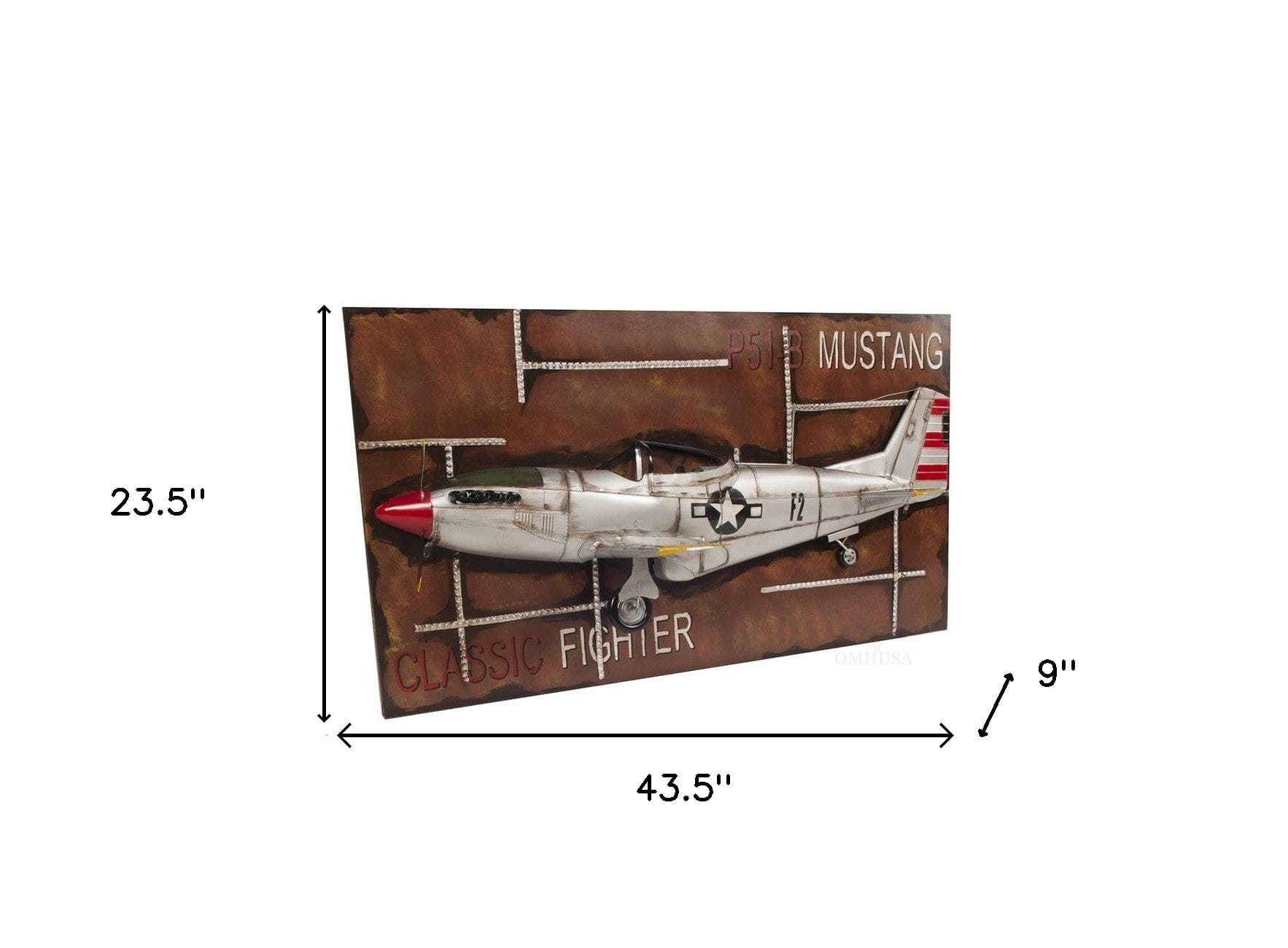 c1943 Grey Mustang P51 Frame - Homeroots