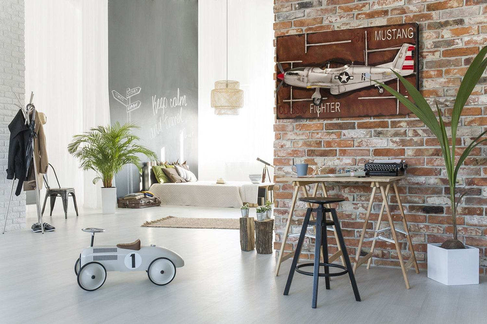 c1943 Grey Mustang P51 Frame - Homeroots - Flyclothing LLC