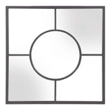 Graphite Geometric Design Square Metal Wall Mirror - Homeroots