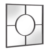Graphite Geometric Design Square Metal Wall Mirror - Homeroots