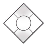 Graphite Geometric Design Square Metal Wall Mirror - Homeroots - Flyclothing LLC