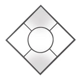 Graphite Geometric Design Square Metal Wall Mirror - Homeroots
