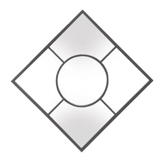 Graphite Geometric Design Square Metal Wall Mirror - Homeroots
