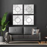Graphite Geometric Design Square Metal Wall Mirror - Homeroots