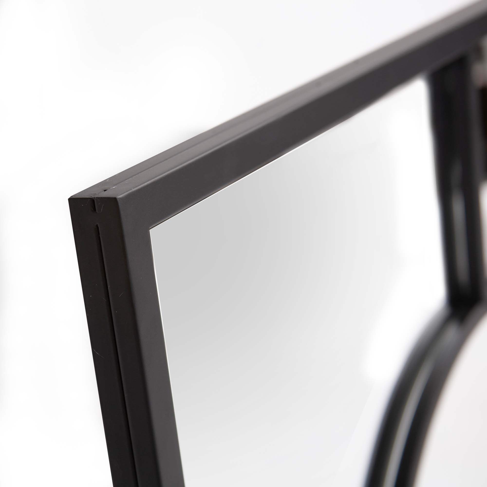 Graphite Geometric Design Square Metal Wall Mirror - Homeroots - Flyclothing LLC