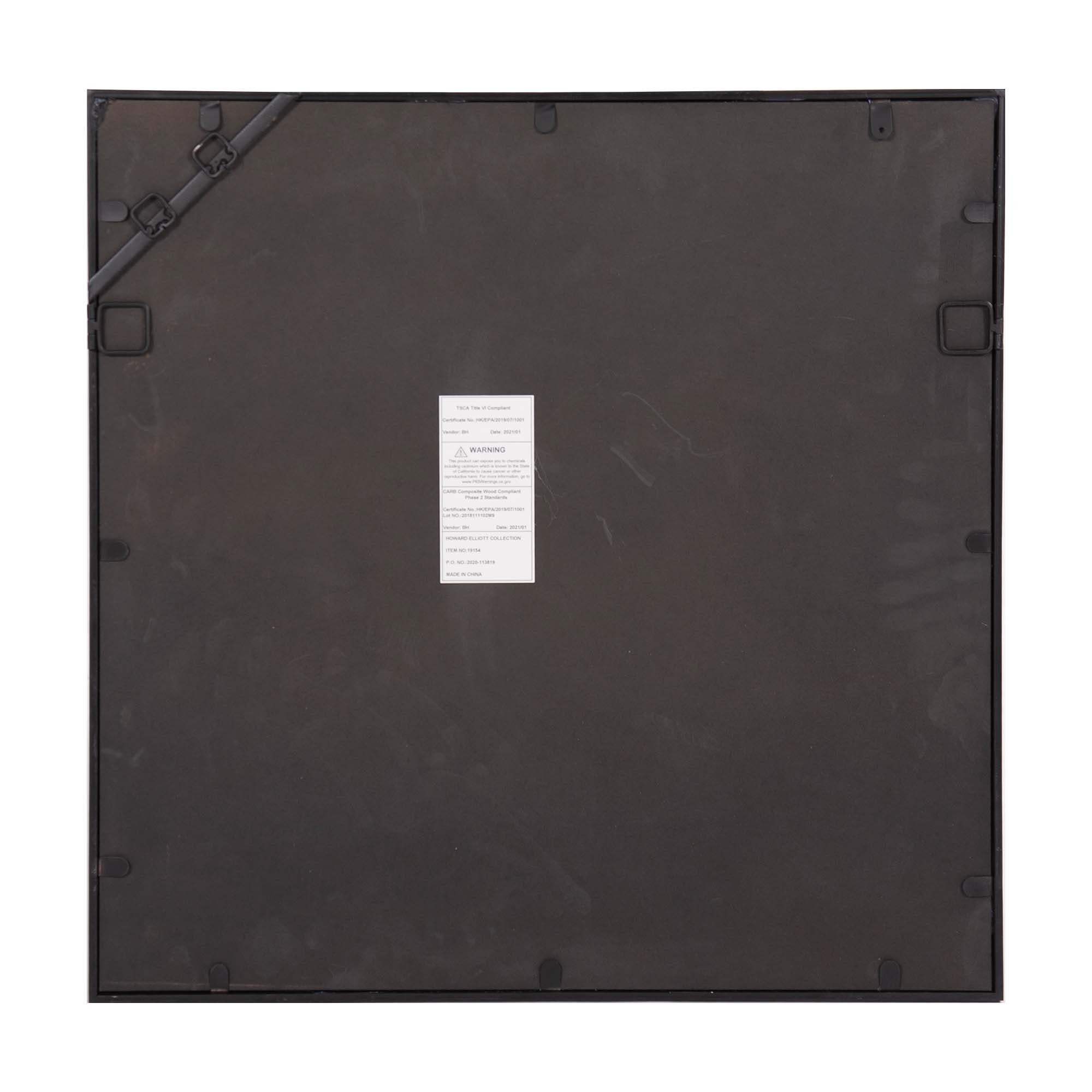Graphite Geometric Design Square Metal Wall Mirror - Homeroots