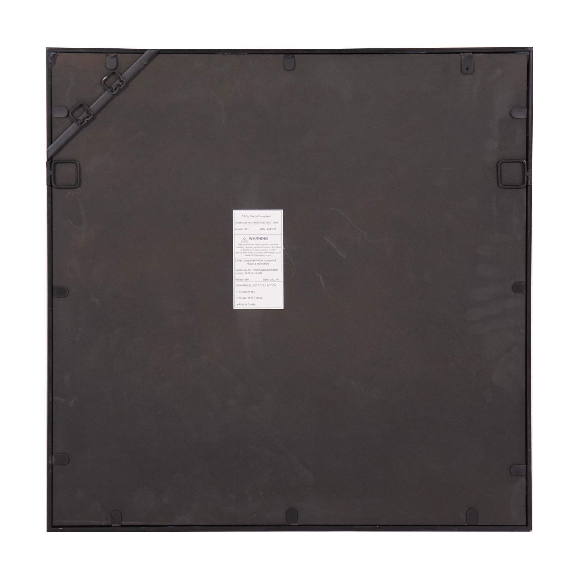 Graphite Geometric Design Square Metal Wall Mirror - Homeroots - Flyclothing LLC