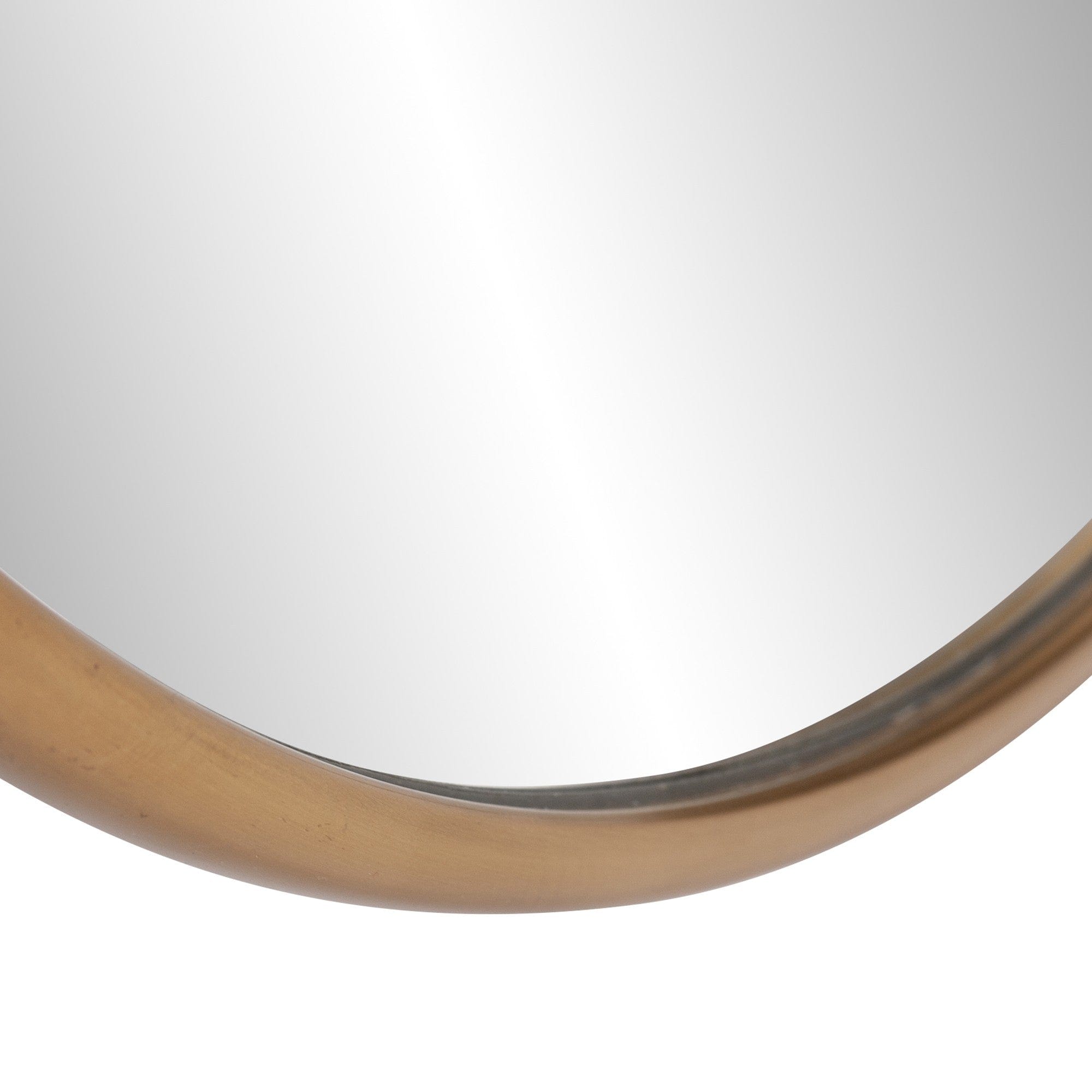 20" Antiqued Brass Round Metal Framed Accent Mirror - Homeroots - Flyclothing LLC