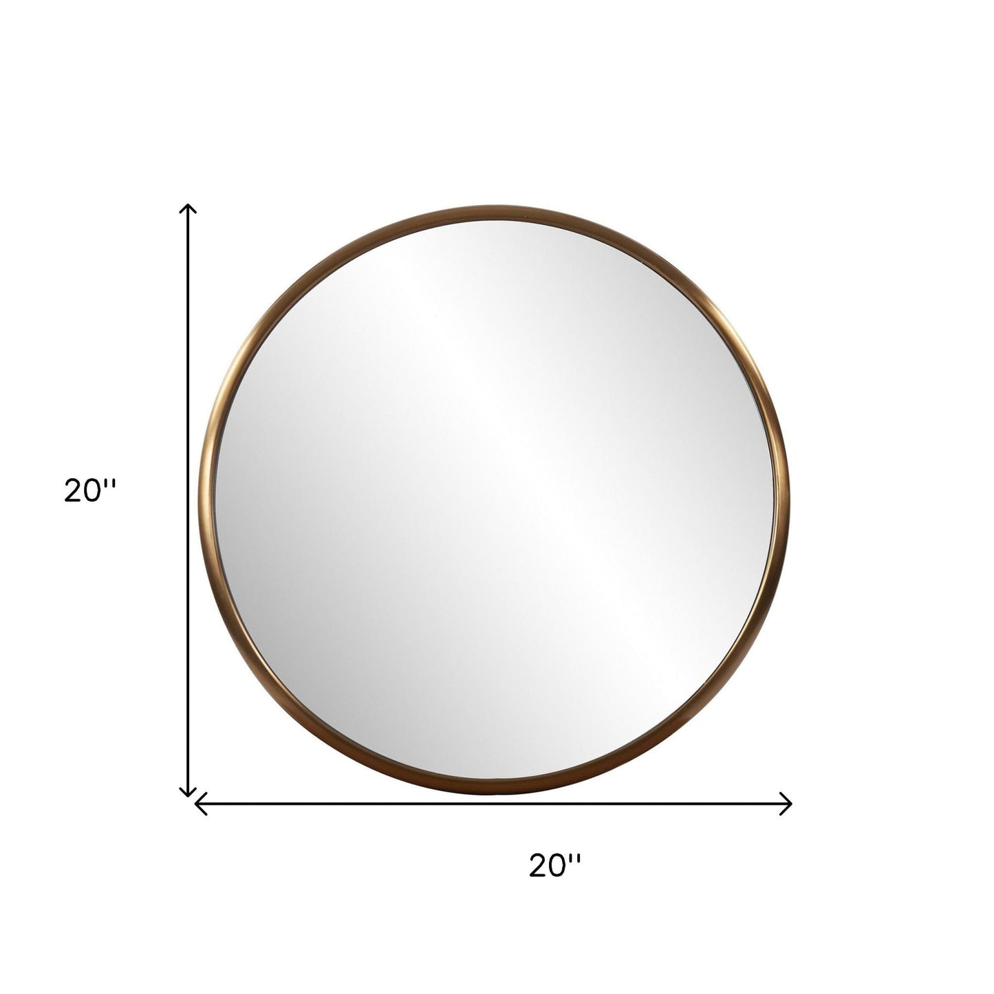 20" Antiqued Brass Round Metal Framed Accent Mirror - Homeroots - Flyclothing LLC