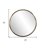 20" Antiqued Brass Round Metal Framed Accent Mirror - Homeroots - Flyclothing LLC