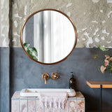 20" Antiqued Brass Round Metal Framed Accent Mirror - Homeroots - Flyclothing LLC