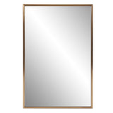 Antiqued Brushed Brass Rectangular Wall Mirror - Homeroots