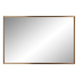Antiqued Brushed Brass Rectangular Wall Mirror - Homeroots