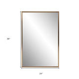 Antiqued Brushed Brass Rectangular Wall Mirror - Homeroots - Flyclothing LLC