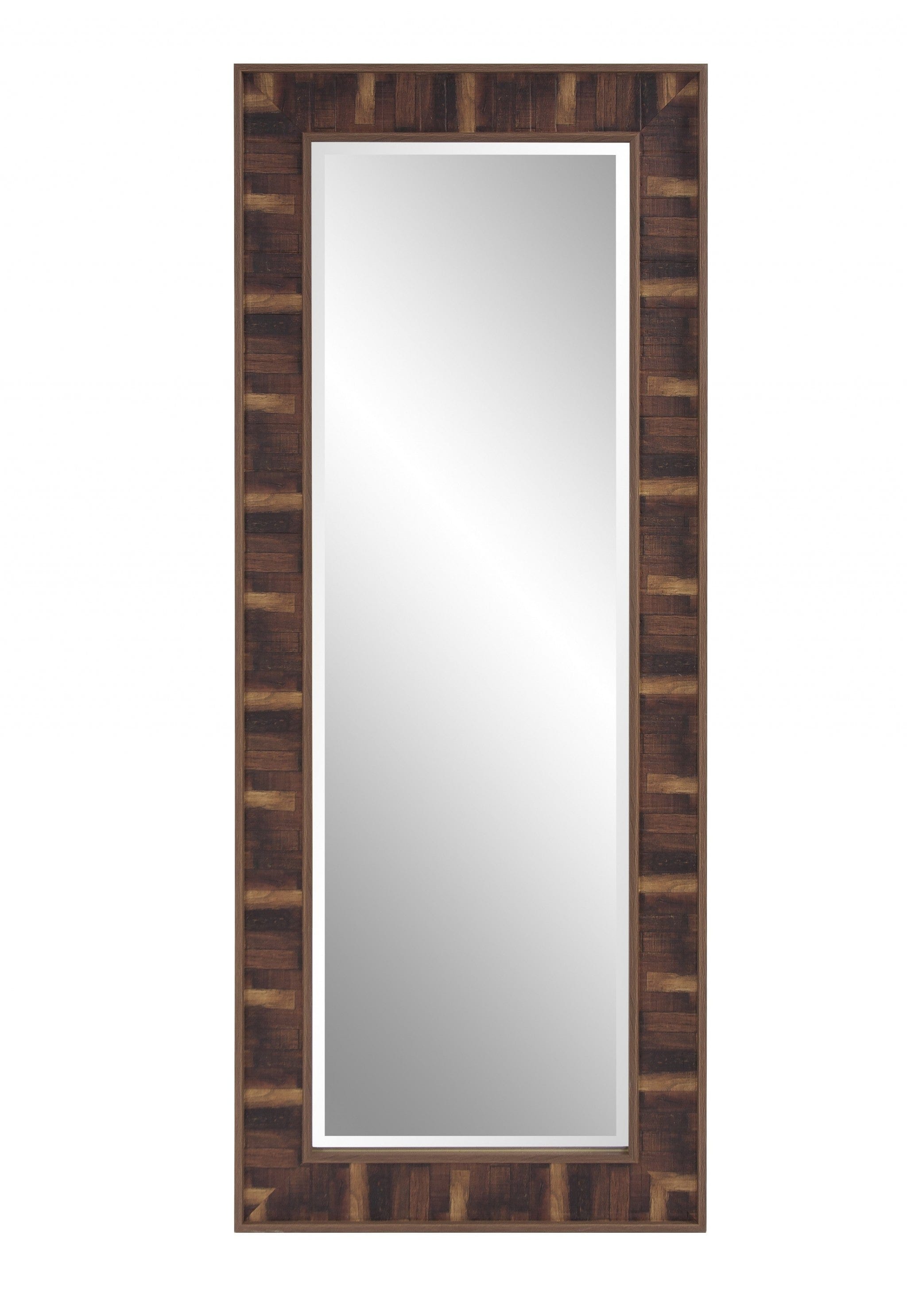 Rich Rustic Brown Faux Wood Full Body Wall Mirror - Homeroots