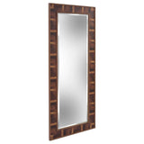Rich Rustic Brown Faux Wood Full Body Wall Mirror - Homeroots - Flyclothing LLC