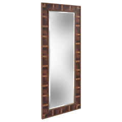 Rich Rustic Brown Faux Wood Full Body Wall Mirror - Homeroots