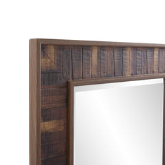 Rich Rustic Brown Faux Wood Full Body Wall Mirror - Homeroots