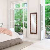 Rich Rustic Brown Faux Wood Full Body Wall Mirror - Homeroots - Flyclothing LLC