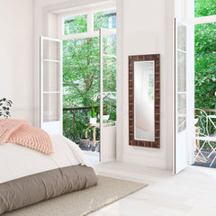 Rich Rustic Brown Faux Wood Full Body Wall Mirror - Homeroots