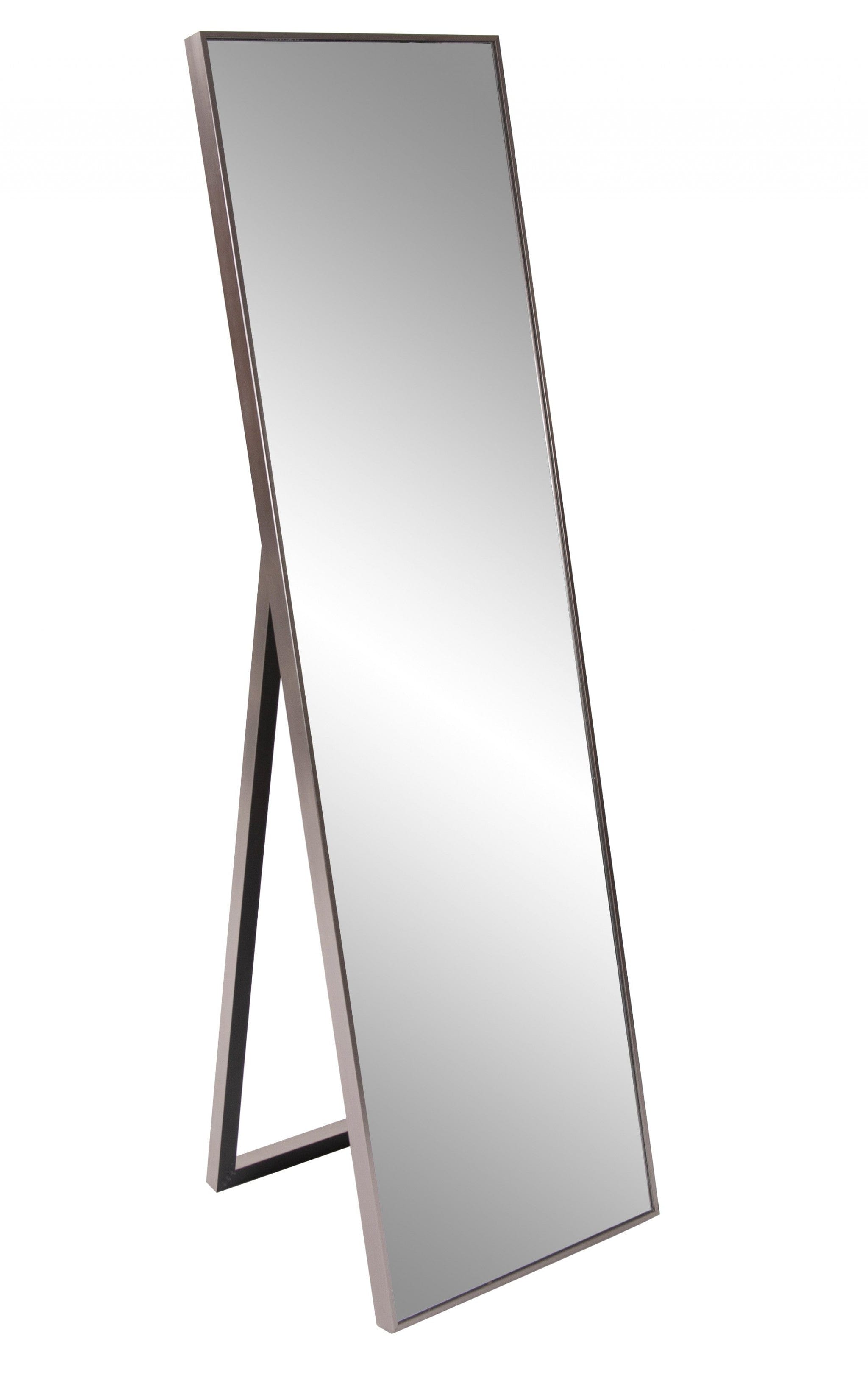 Sleek Brushed Brass Rectangular Full Length Standing Mirror - Homeroots