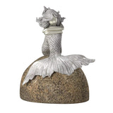 10" Brown and Silver Contemplative Mermaid Resin Tabletop Sculpture - Homeroots