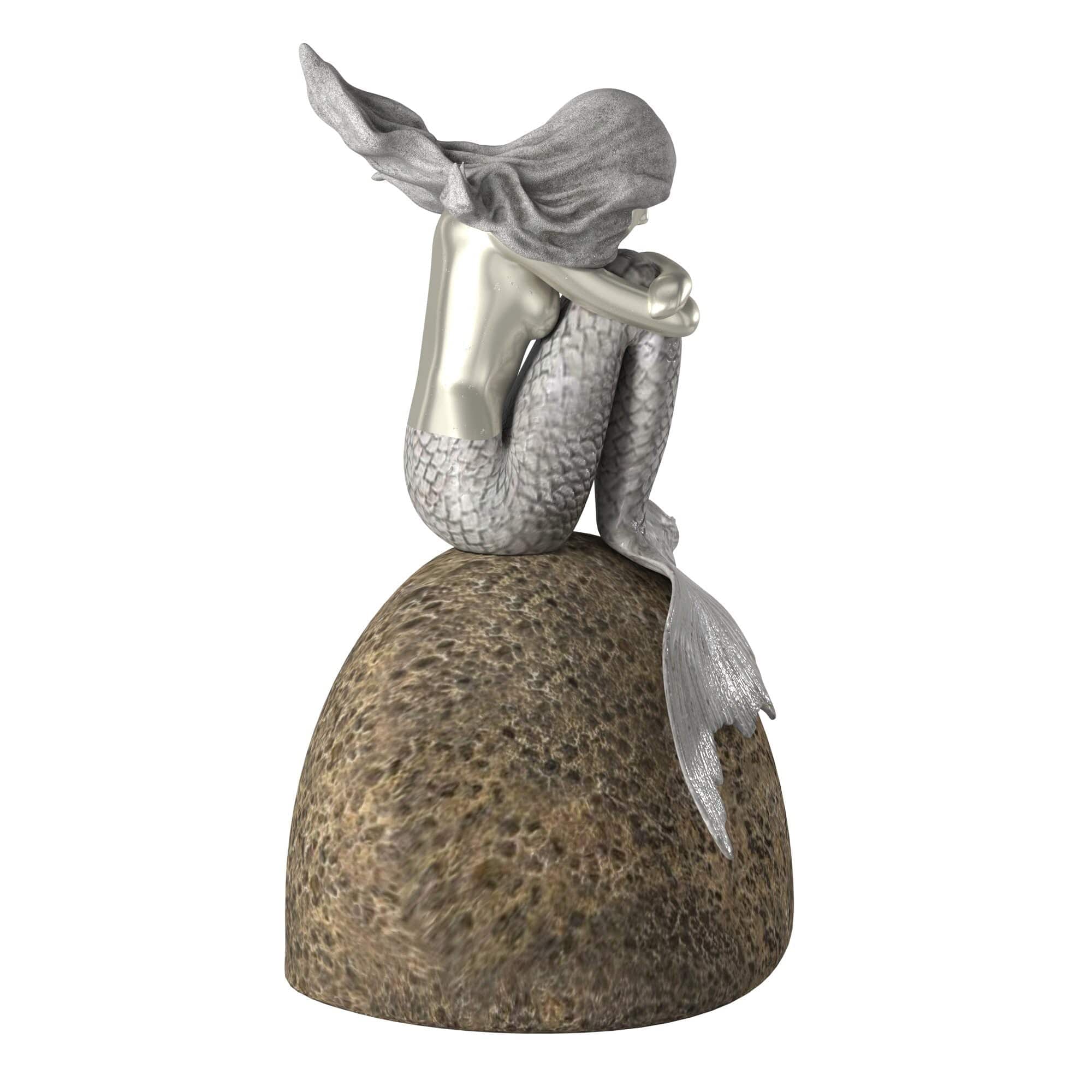 10" Brown and Silver Contemplative Mermaid Resin Tabletop Sculpture - Homeroots - Flyclothing LLC