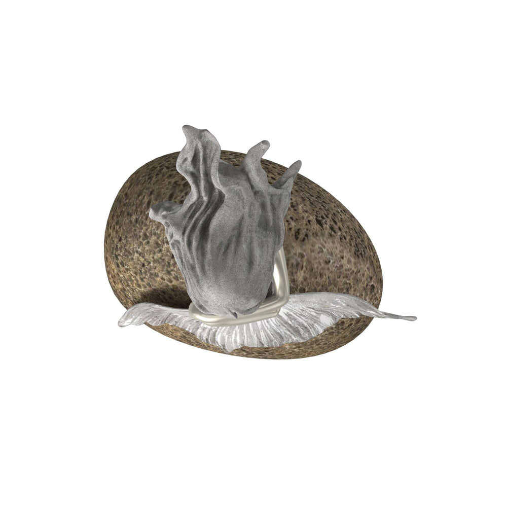 10" Brown and Silver Contemplative Mermaid Resin Tabletop Sculpture - Homeroots