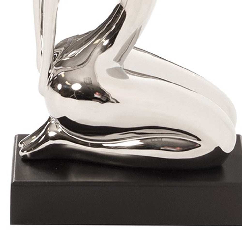 Modern Silver and Black Ustrasana Yoga Sculpture - Homeroots - Flyclothing LLC