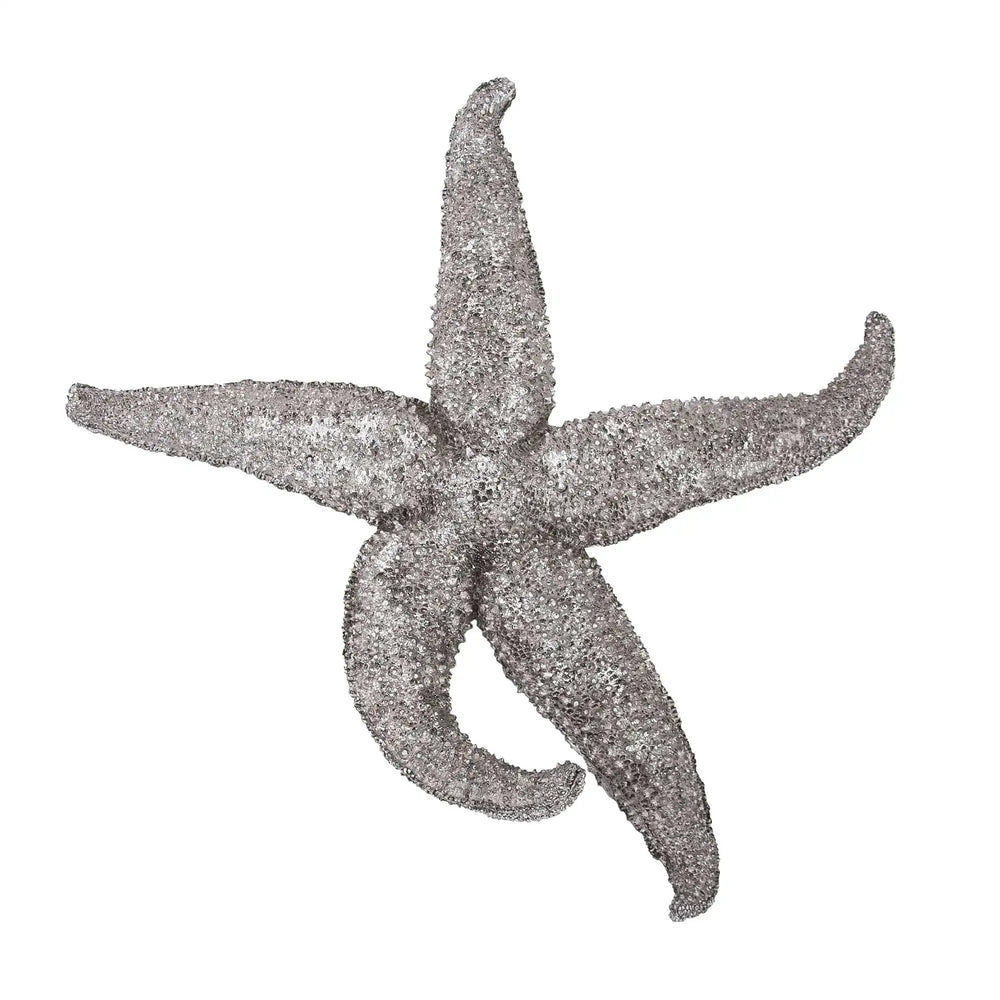 15' Silver Pewter Textured Starfish Wall Art Unframed Textual Art Wall Art - Homeroots