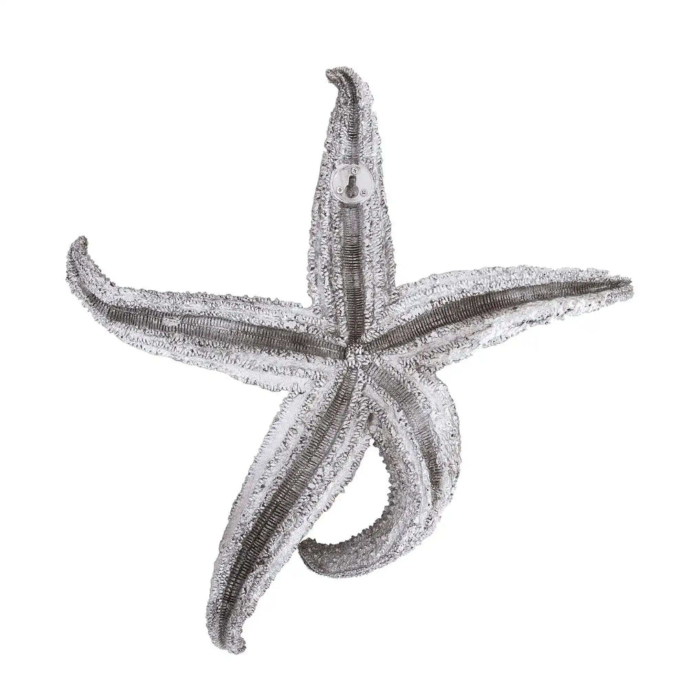 15' Silver Pewter Textured Starfish Wall Art Unframed Textual Art Wall Art - Homeroots - Flyclothing LLC