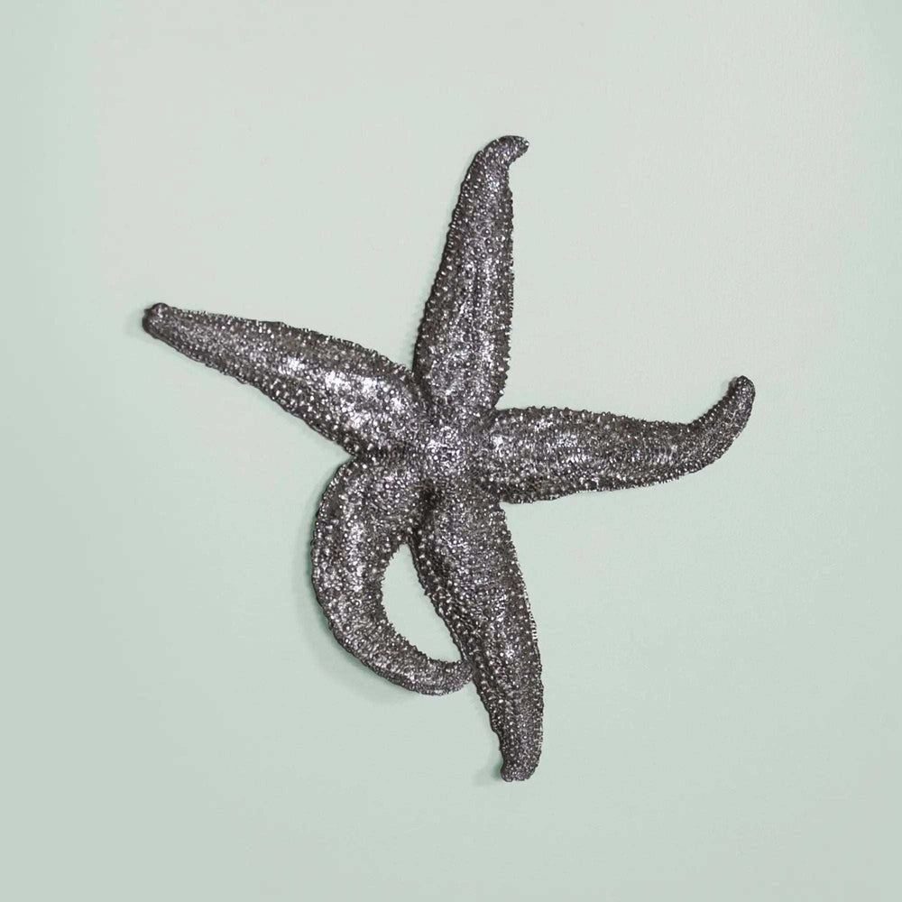 15' Silver Pewter Textured Starfish Wall Art Unframed Textual Art Wall Art - Homeroots - Flyclothing LLC