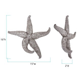 15' Silver Pewter Textured Starfish Wall Art Unframed Textual Art Wall Art - Homeroots - Flyclothing LLC