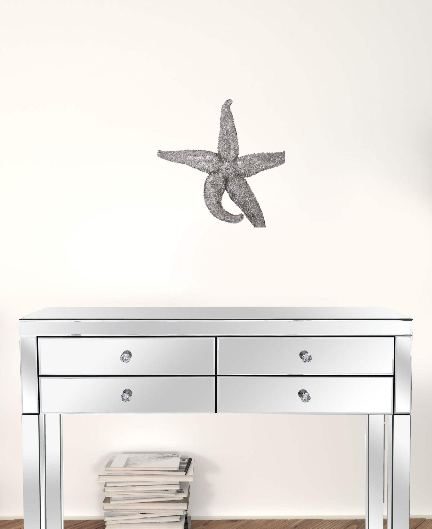15' Silver Pewter Textured Starfish Wall Art Unframed Textual Art Wall Art - Homeroots - Flyclothing LLC